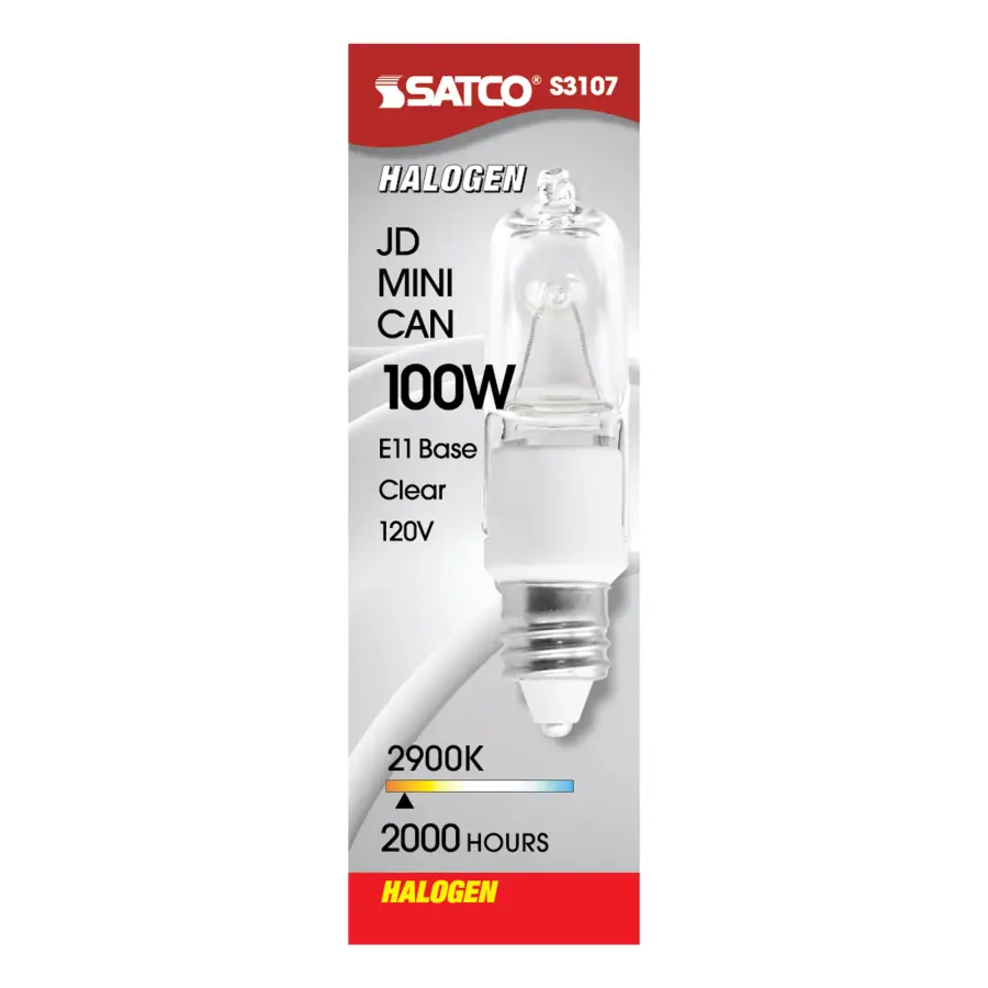 100 Watt - Halogen - T4 - Clear - 2000 Average rated hours - 1700 Lumens - Mini Candelabra base - 120 Volt - Image 3