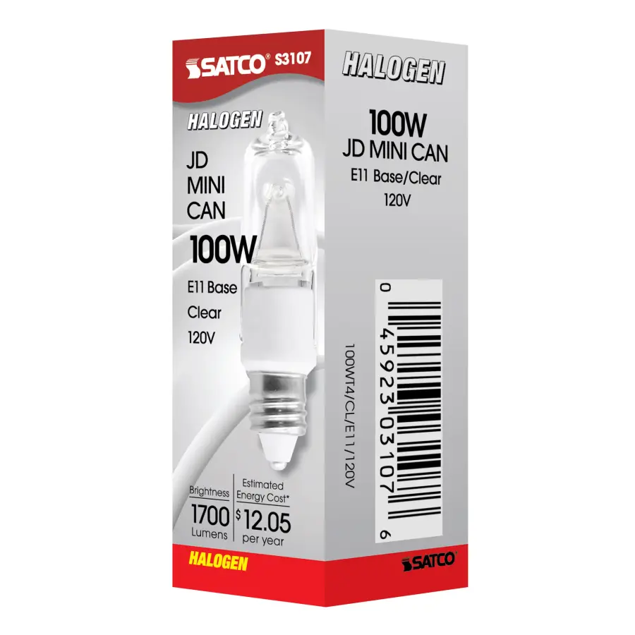 100 Watt - Halogen - T4 - Clear - 2000 Average rated hours - 1700 Lumens - Mini Candelabra base - 120 Volt - Image 7