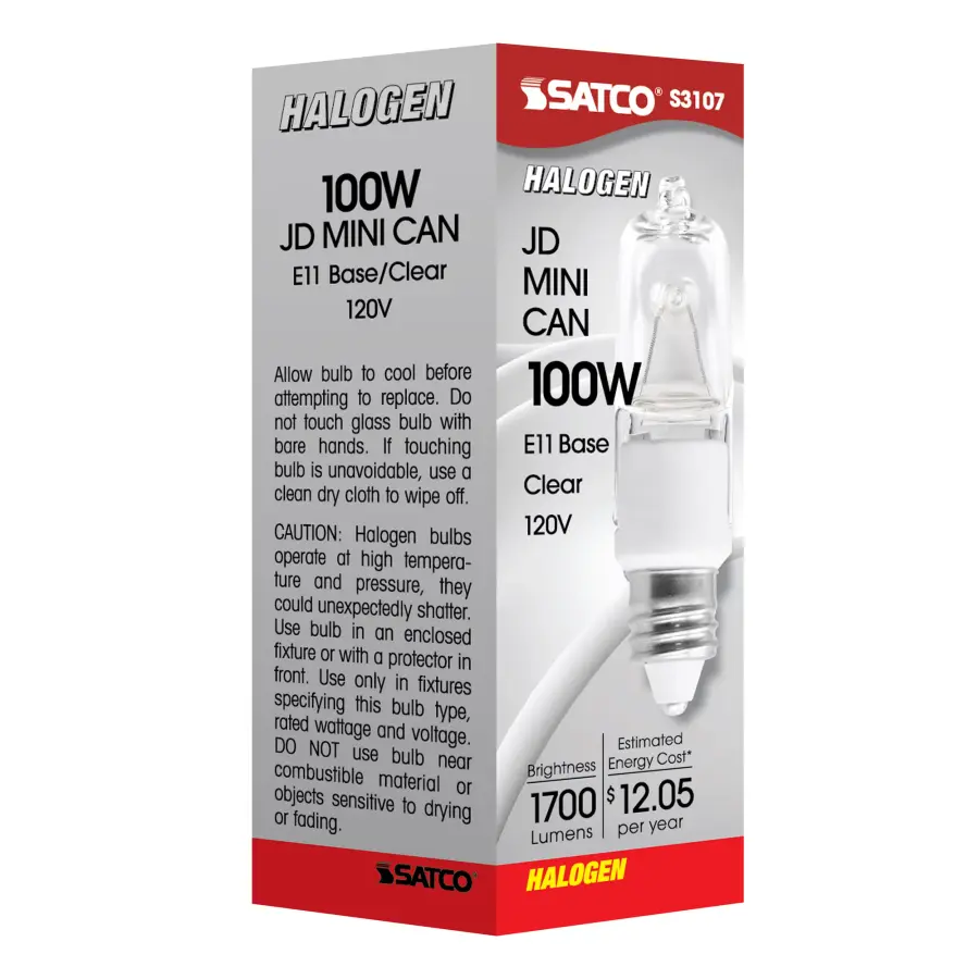 100 Watt - Halogen - T4 - Clear - 2000 Average rated hours - 1700 Lumens - Mini Candelabra base - 120 Volt - Image 8