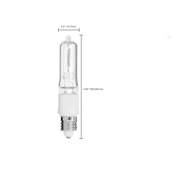 100 Watt - Halogen - T4 - Clear - 2000 Average rated hours - 1700 Lumens - Mini Candelabra base - 120 Volt - Image 9