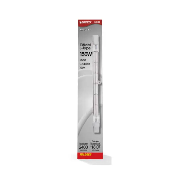 150 Watt - Halogen - T3 - Clear - 1500 Average rated hours - 2400 Lumens - Double Ended base - 118mm - 120 Volt - Image 3