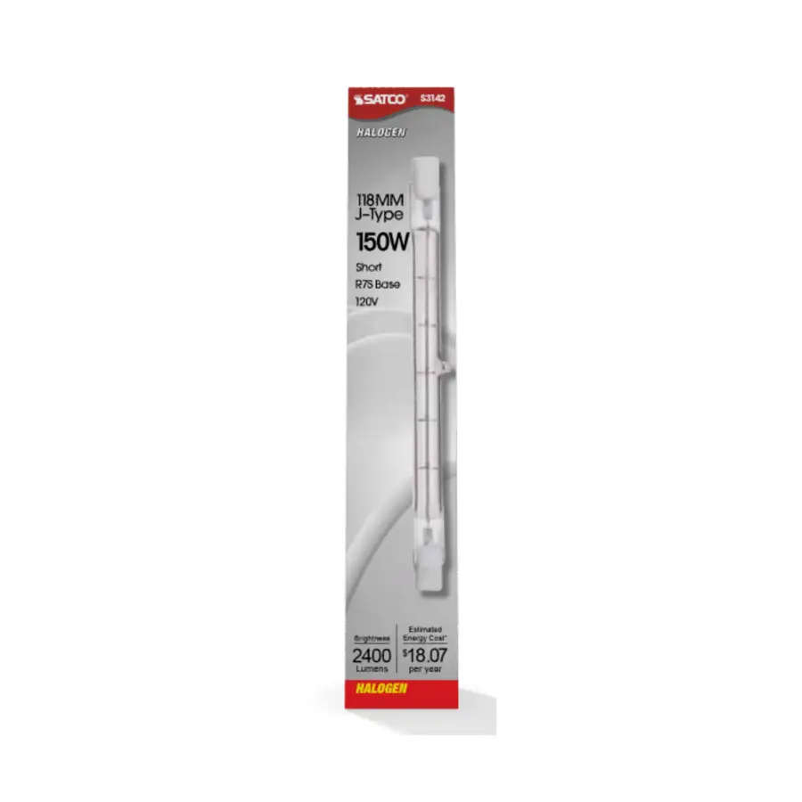 150 Watt - Halogen - T3 - Clear - 1500 Average rated hours - 2400 Lumens - Double Ended base - 118mm - 120 Volt - Image 3