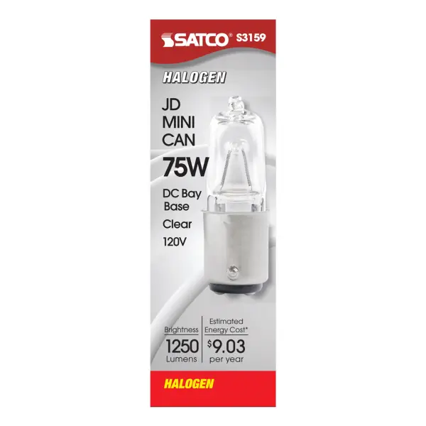 75 Watt - Halogen - T4 - Clear - 2000 Average rated hours - 1250 Lumens - DC Bay base - 120 Volt - alternate view