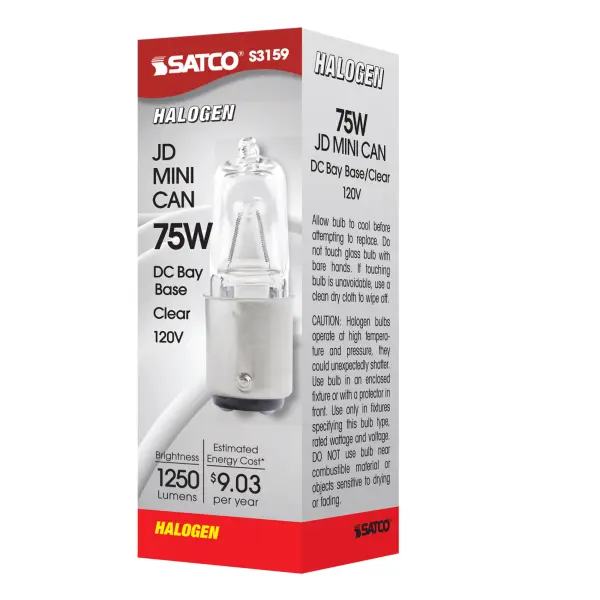 75 Watt - Halogen - T4 - Clear - 2000 Average rated hours - 1250 Lumens - DC Bay base - 120 Volt - Image 7
