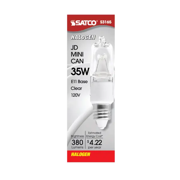 35 Watt - Halogen - T4 - Clear - 2000 Average rated hours - 380 Lumens - Mini Candelabra base - 120 Volt - alternate view