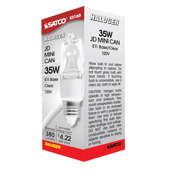 35 Watt - Halogen - T4 - Clear - 2000 Average rated hours - 380 Lumens - Mini Candelabra base - 120 Volt - Image 6