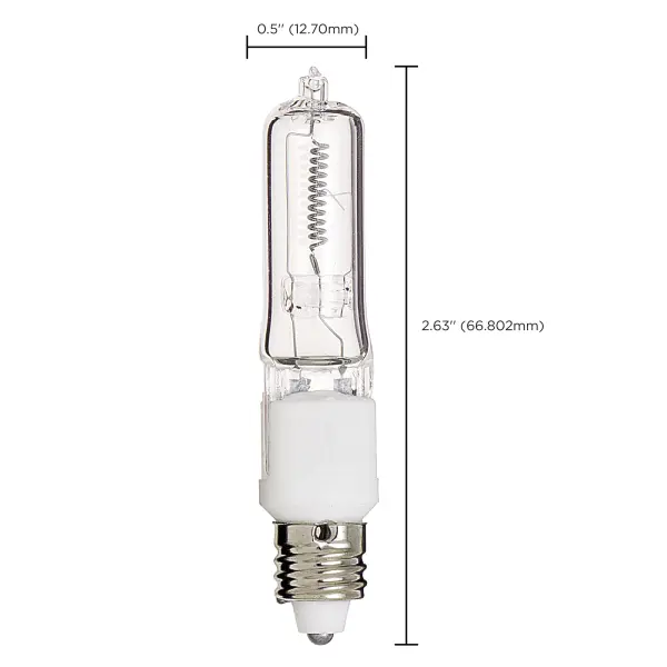 35 Watt - Halogen - T4 - Clear - 2000 Average rated hours - 380 Lumens - Mini Candelabra base - 120 Volt - Image 8