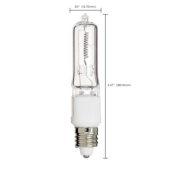 500 Watt - Halogen - T4 - Clear - 2000 Average rated hours - 8500 Lumens - Mini Candelabra base - 120 Volt - Image 8