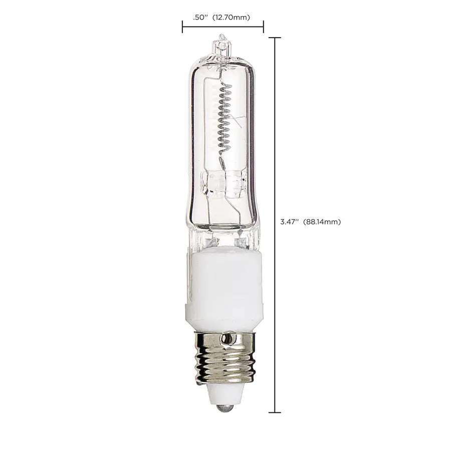 500 Watt - Halogen - T4 - Clear - 2000 Average rated hours - 8500 Lumens - Mini Candelabra base - 120 Volt - Image 8