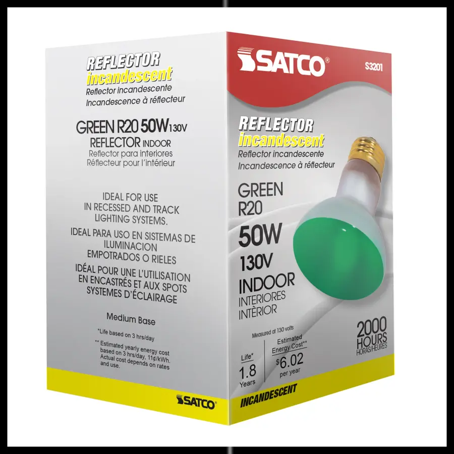 50 Watt R20 Incandescent - Green - 2000 Average rated hours - Medium base - 130 Volt - Image 6