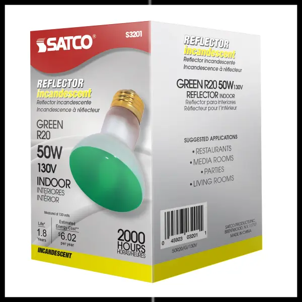50 Watt R20 Incandescent - Green - 2000 Average rated hours - Medium base - 130 Volt - Image 7