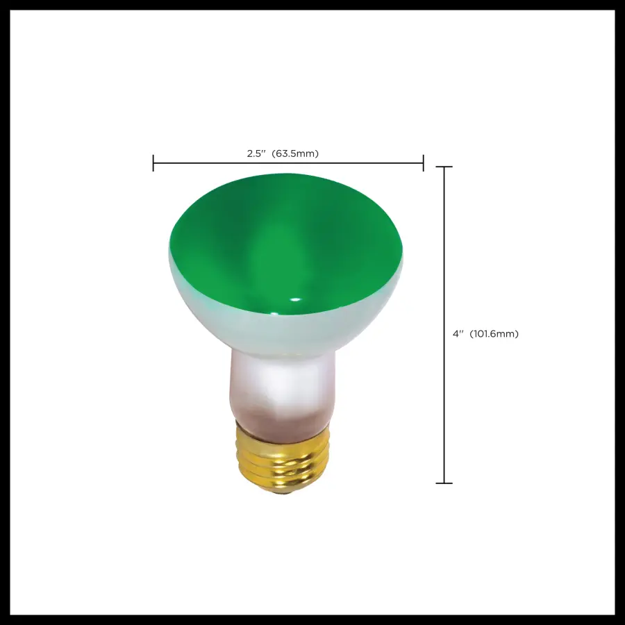 50 Watt R20 Incandescent - Green - 2000 Average rated hours - Medium base - 130 Volt - Image 8