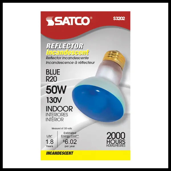 50 Watt R20 Incandescent - Blue - 2000 Average rated hours - Medium base - 130 Volt - alternate view