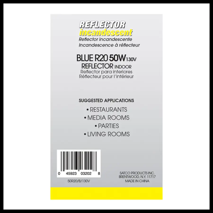 50 Watt R20 Incandescent - Blue - 2000 Average rated hours - Medium base - 130 Volt - Image 4