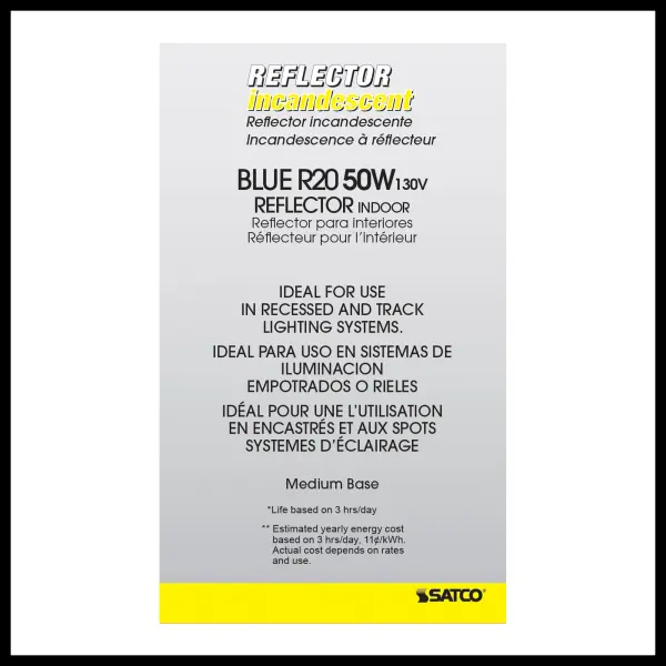 50 Watt R20 Incandescent - Blue - 2000 Average rated hours - Medium base - 130 Volt - Image 5