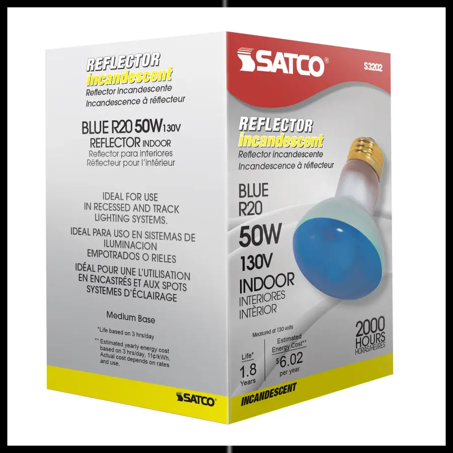 50 Watt R20 Incandescent - Blue - 2000 Average rated hours - Medium base - 130 Volt - Image 6