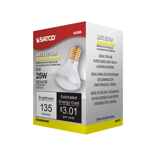 25 Watt R14 Incandescent - Frost - 1500 Average rated hours - 135 Lumens - Intermediate base - 120 Volt - Image 6