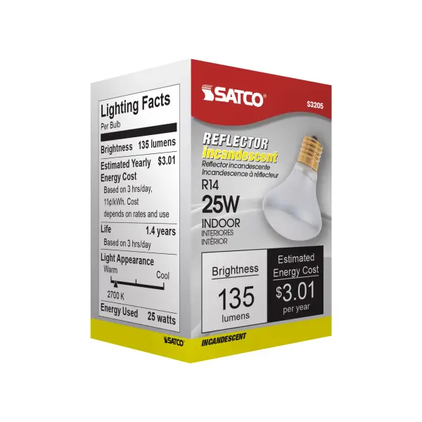 25 Watt R14 Incandescent - Frost - 1500 Average rated hours - 135 Lumens - Intermediate base - 120 Volt - Image 7