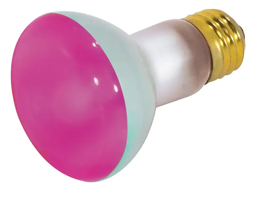 50 Watt R20 Incandescent - Pink - 2000 Average rated hours - Medium base - 130 Volt - Image 1