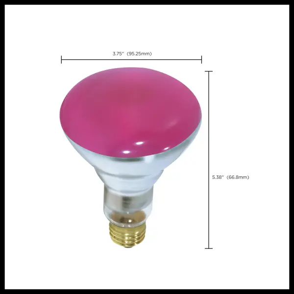 75 Watt BR30 Incandescent - Pink - 2000 Average rated hours - Medium base - 130 Volt - Image 6