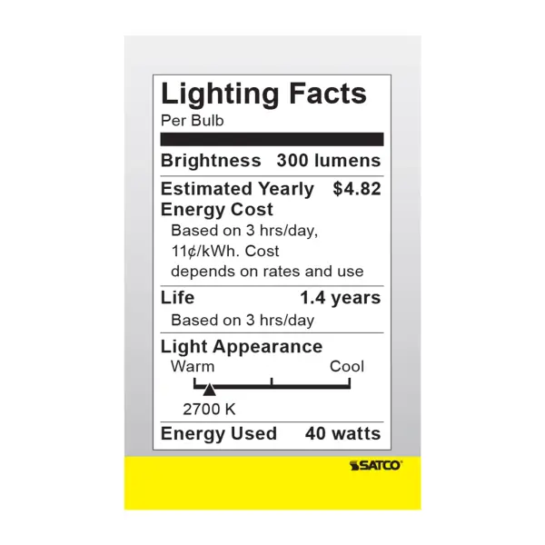40 Watt R14 Incandescent - Clear - 1500 Average rated hours - 300 Lumens - Intermediate base - 120 Volt - Image 5
