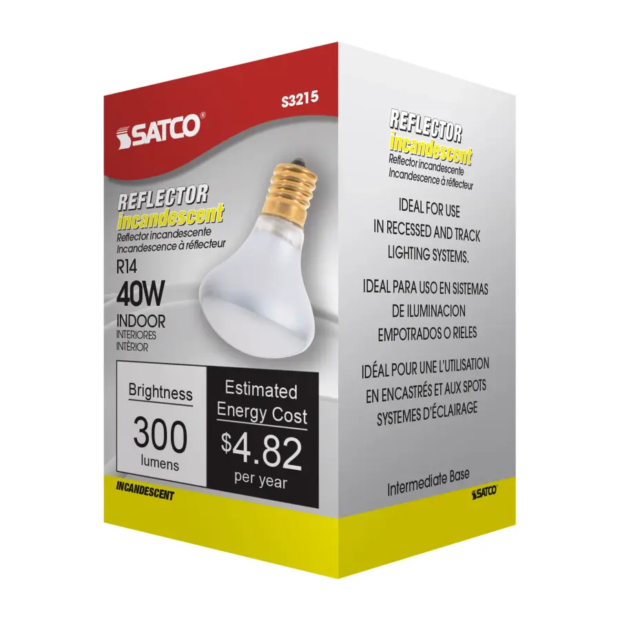 40 Watt R14 Incandescent - Clear - 1500 Average rated hours - 300 Lumens - Intermediate base - 120 Volt - Image 6