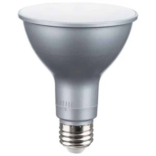 SATCO NUVO's High Lumen and CCT Selectable PAR lamps are designed for diverse indoor and outdoor applications. With crisp, 90 CRI light output choose 2700K/3000K/3500K/4000K/5000K color temperatures at installation to create the perfect atmosphere. Offered in 120V and 120V-277V range voltage, they are an ideal lamp for residential, commercial, hospitality, general lighting, recessed downlighting and task lighting. And, with a wet location rating, these lamps are also perfect for use outdoors in flood lighting and landscape lighting uses.