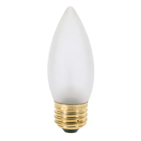 25 Watt B11 Incandescent - Frost - 1500 Average rated hours - 200 Lumens - Medium base - 120 Volt