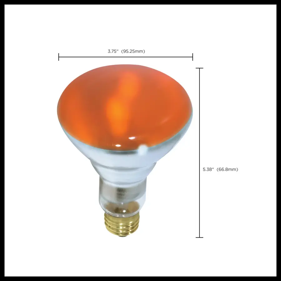 75 Watt BR30 Incandescent - Amber - 2000 Average rated hours - Medium base - 130 Volt - Image 7