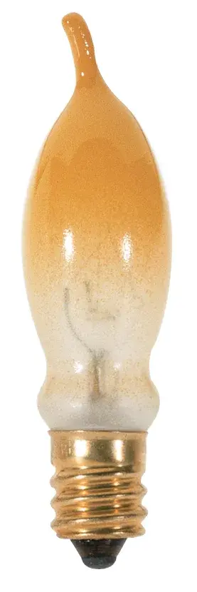 7.5 Watt CA5 Incandescent - Yellow - 1500 Average rated hours - 35 Lumens - Candelabra base - 120 Volt