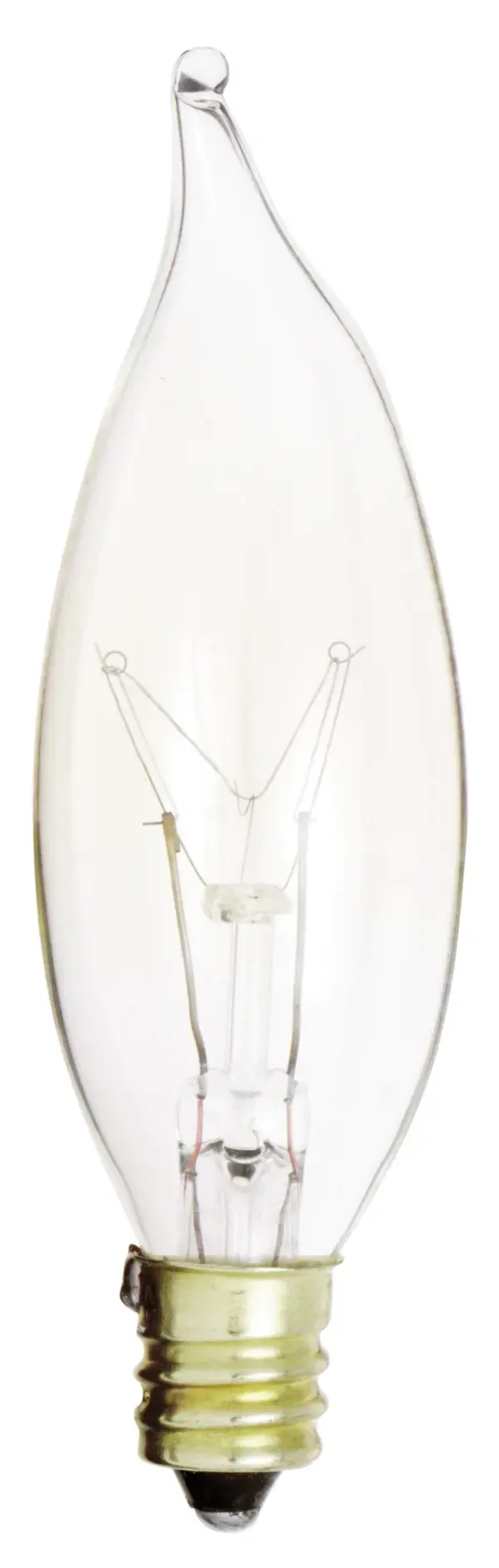 15 Watt CA8 Incandescent - Clear - 1500 Average rated hours - 100 Lumens - Candelabra base - 120 Volt