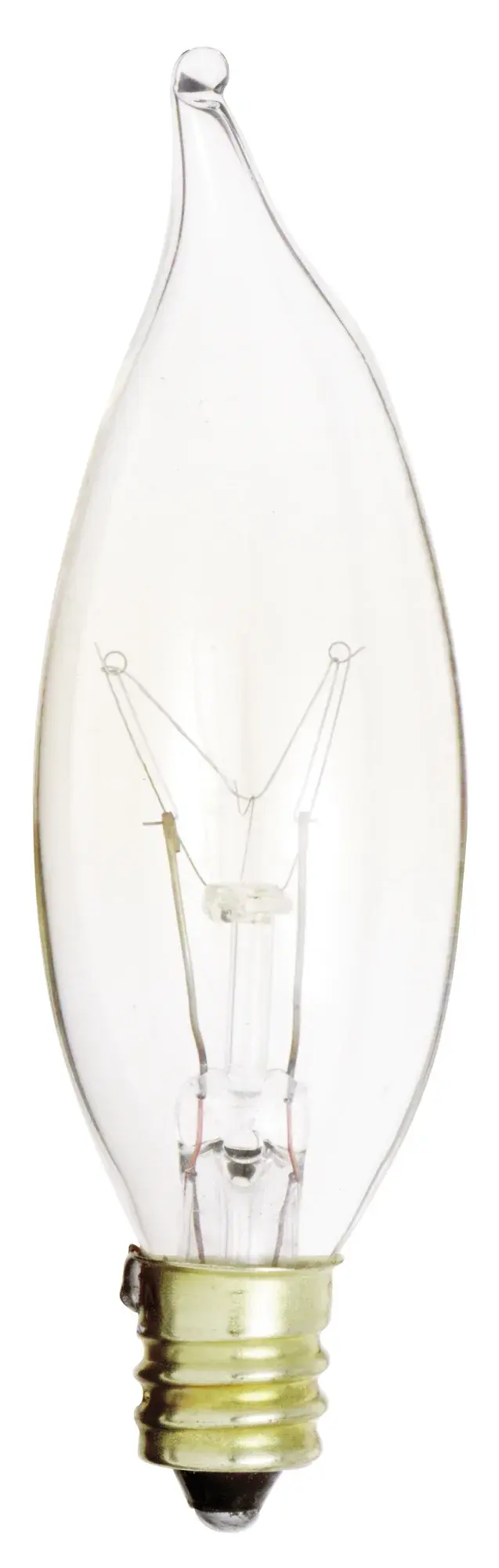 15 Watt CA8 Incandescent - Clear - 1500 Average rated hours - 100 Lumens - Candelabra base - 120 Volt - Image 1