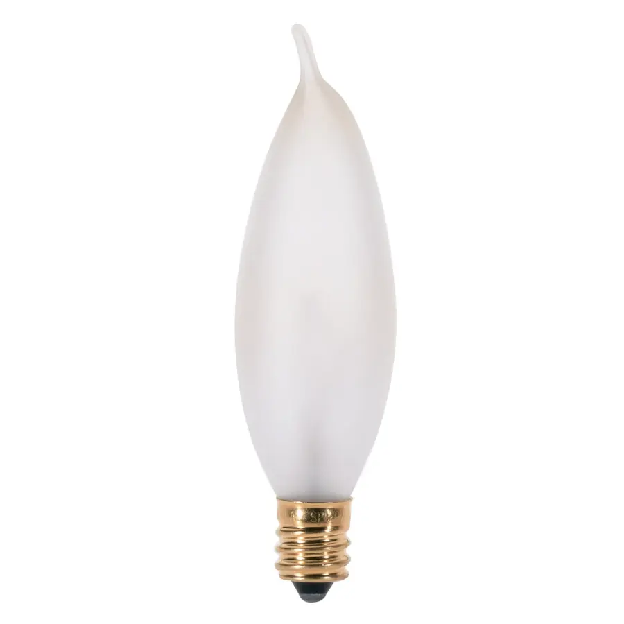 15 Watt CA8 Incandescent - Frost - 1500 Average rated hours - 95 Lumens - Candelabra base - 120 Volt - Image 1