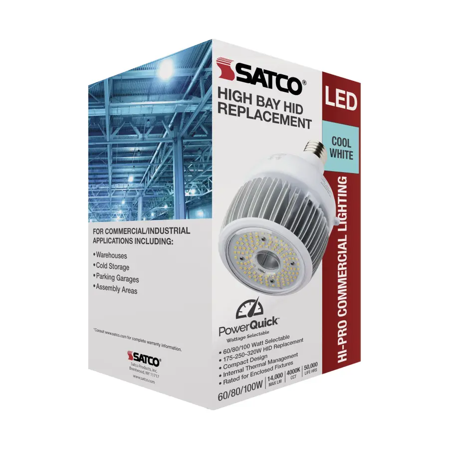 60/80/100 Wattage Selectable - LED - Hi-Bay - Type B - Ballast Bypass - Mogul Extended - 4000K - 100V-277V - 250W-300W Metal Halide Replacement - Image 13