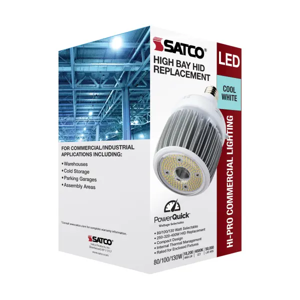 80/100/130 Wattage Selectable - LED - Hi-Bay - Type B - Ballast Bypass - Mogul Extended - 4000K - 100V-277V - 250W-400W Metal Halide Replacement - Image 13