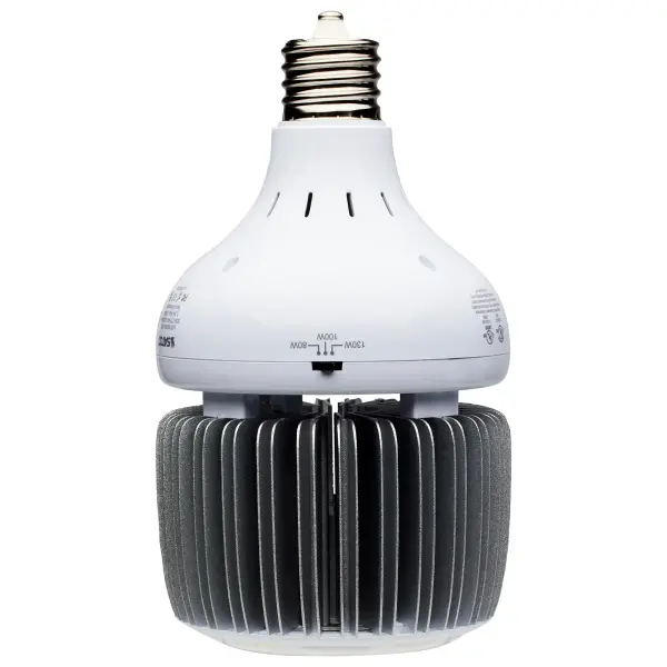 Satco's new high bay/low bay offers improved performance on every level and are now power selectable to cover a wider range of applications. Replaces 175 to 600 Watt HID technologies using 60 to 150 Watts of efficient, superior LED light. The redesigned compact shape expands fixture compatibility options, and advanced heat dissipation design featuring convection cooling means a cooler running, longer lasting lamp. Commercial venues everywhere have been relying on these fixtures for years such as warehouses, gymnasiums, health clubs, factories and arenas - everywhere superior light output is critical and reducing maintenance is important.
