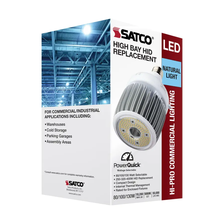 80/100/130 Wattage Selectable - LED - Hi-Bay - Type B - Ballast Bypass - Mogul Extended - 5000K - 100V-277V - 250W-400W Metal Halide Replacement - Image 13