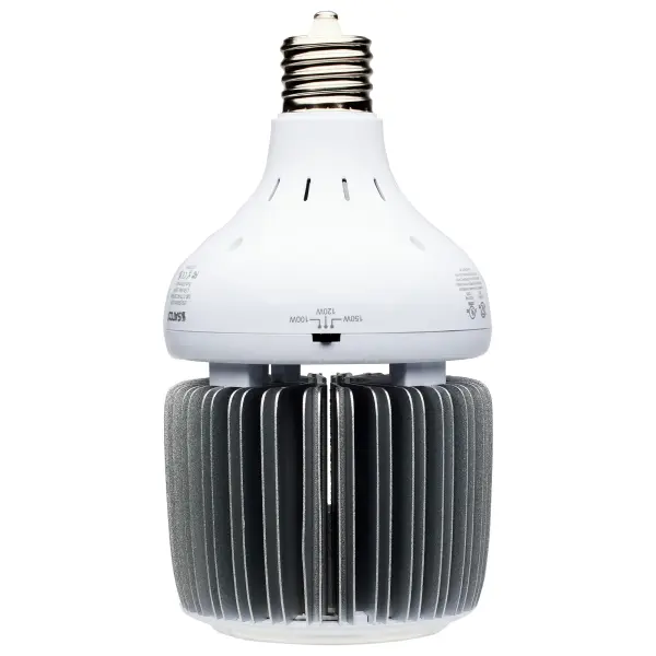 Satco's new high bay/low bay offers improved performance on every level and are now power selectable to cover a wider range of applications. Replaces 175 to 600 Watt HID technologies using 60 to 150 Watts of efficient, superior LED light. The redesigned compact shape expands fixture compatibility options, and advanced heat dissipation design featuring convection cooling means a cooler running, longer lasting lamp. Commercial venues everywhere have been relying on these fixtures for years such as warehouses, gymnasiums, health clubs, factories and arenas - everywhere superior light output is critical and reducing maintenance is important.