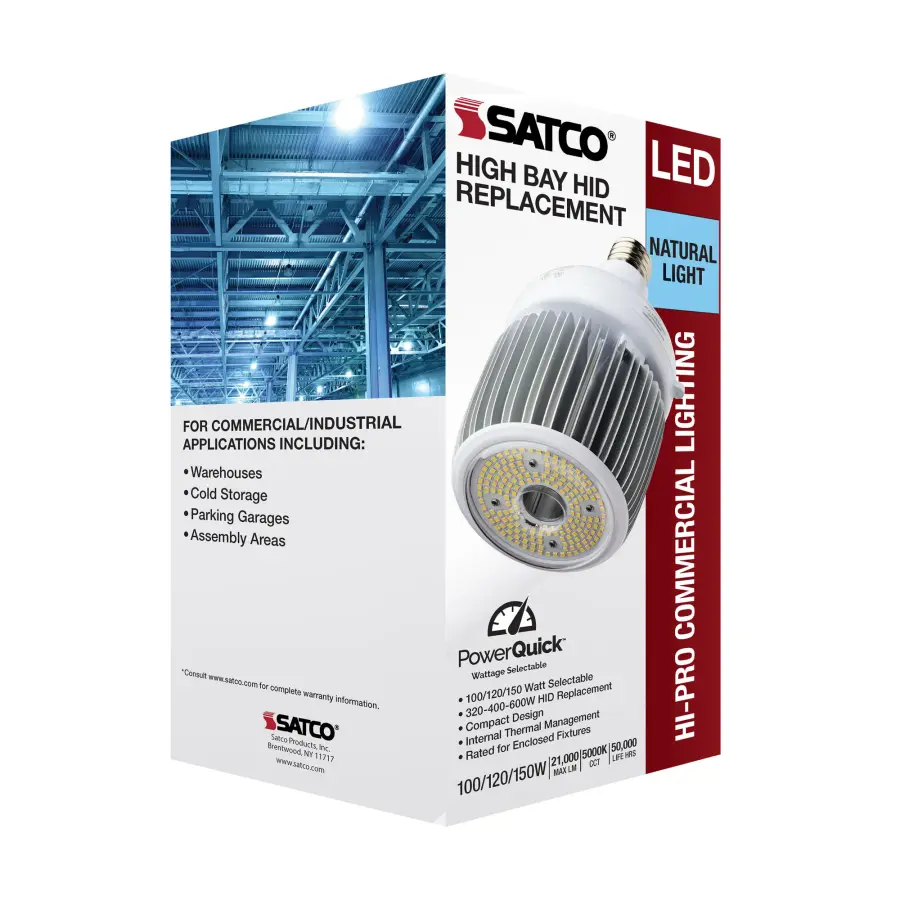 100/120/150 Wattage Selectable - LED - Hi-Bay - Type B - Ballast Bypass - Mogul Extended - 5000K - 100V-277V - 400W-600W Metal Halide Replacement - Image 13