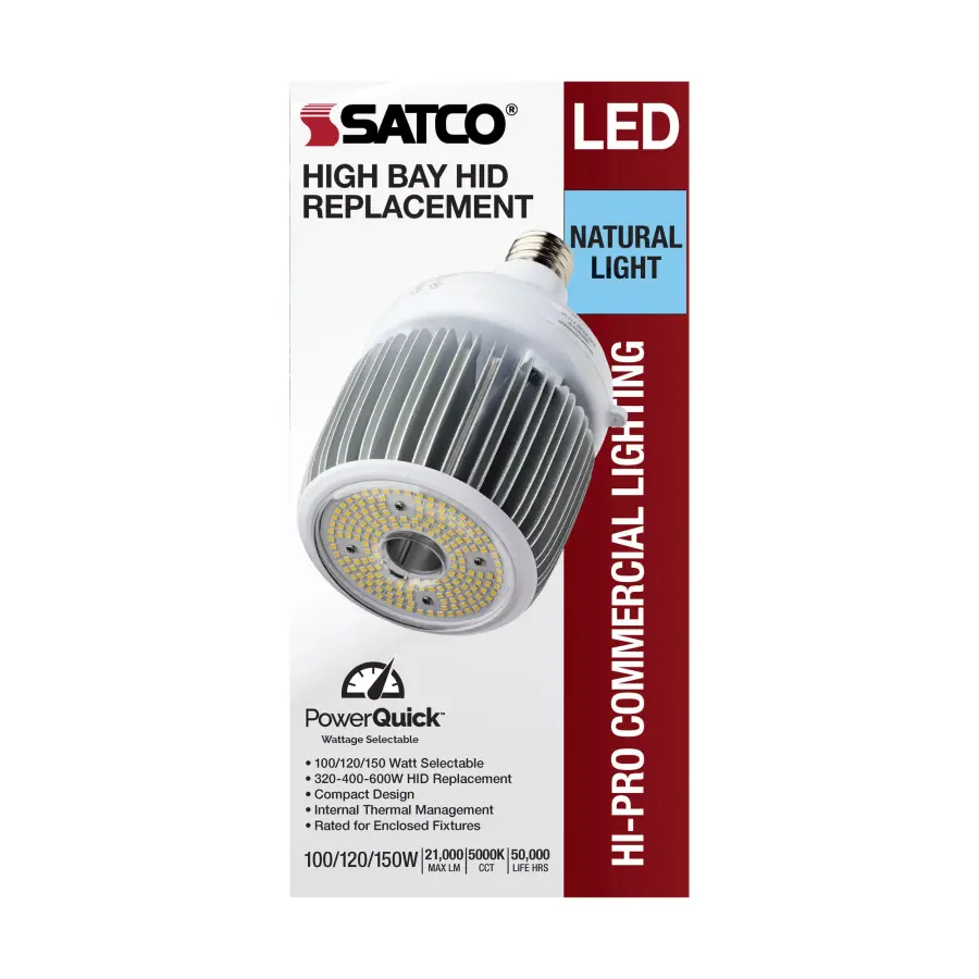 100/120/150 Wattage Selectable - LED - Hi-Bay - Type B - Ballast Bypass - Mogul Extended - 5000K - 100V-277V - 400W-600W Metal Halide Replacement - Image 8