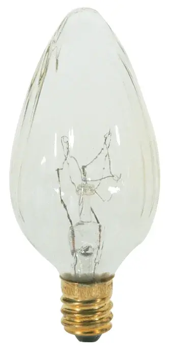 15 Watt F10 Incandescent - Clear - 1500 Average rated hours - 110 Lumens - Candelabra base - 120 Volt