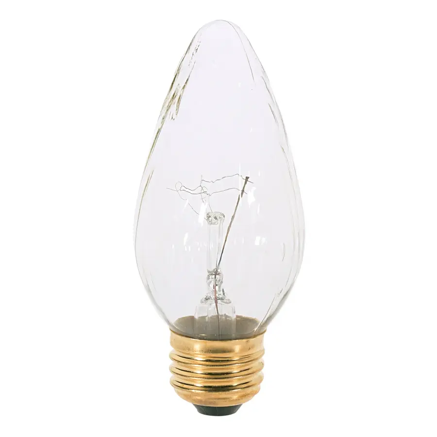 25 Watt F15 Incandescent - Clear - 1500 Average rated hours - 180 Lumens - Medium base - 120 Volt