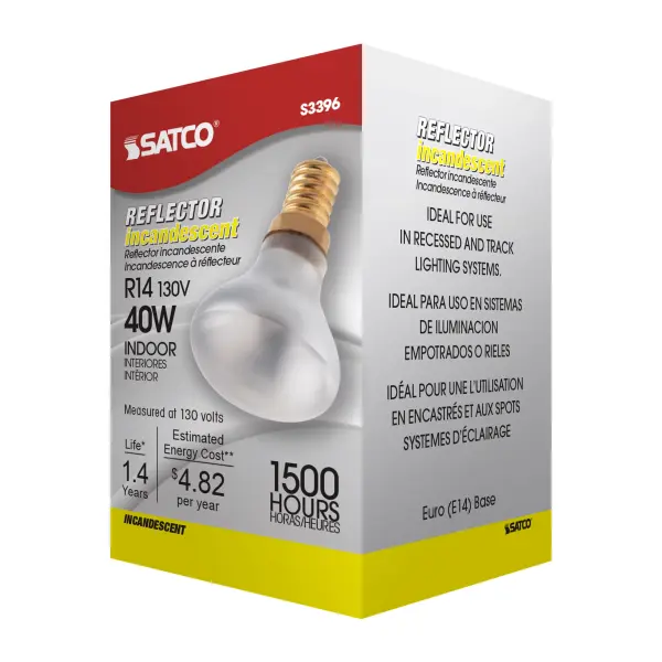 40 Watt R14 Incandescent - Frost - 1500 Average rated hours - 280 Lumens - European base - 130 Volt - Image 6