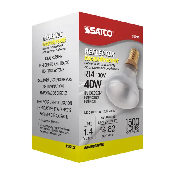 40 Watt R14 Incandescent - Frost - 1500 Average rated hours - 280 Lumens - European base - 130 Volt - Image 7