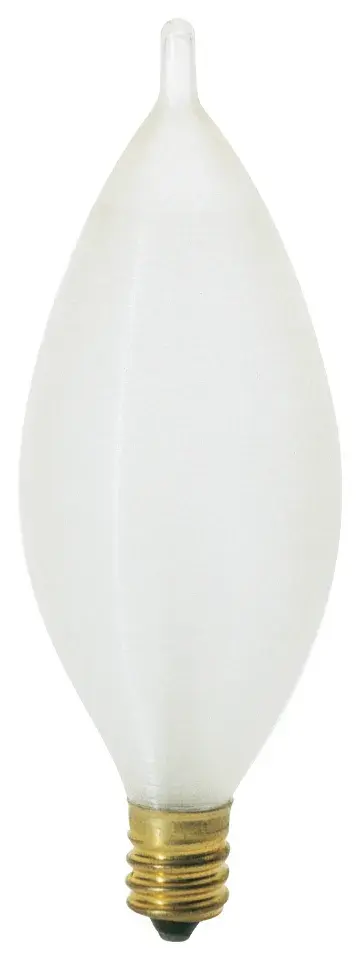 25 Watt C11 Incandescent - Spun White - 4000 Average rated hours - 160 Lumens - Candelabra base - 120 Volt