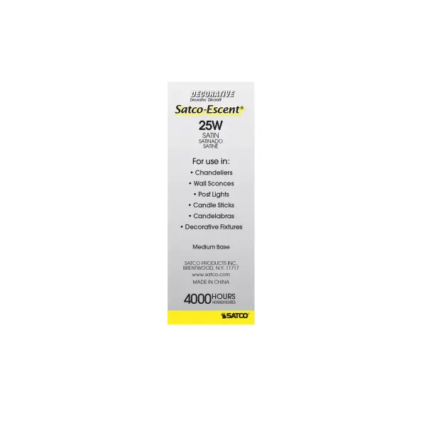 25 Watt C11 Incandescent - Spun White - 4000 Average rated hours - 160 Lumens - Candelabra base - 120 Volt - Image 4