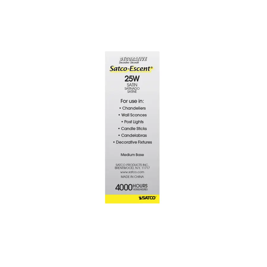 25 Watt C11 Incandescent - Spun White - 4000 Average rated hours - 160 Lumens - Candelabra base - 120 Volt - Image 4