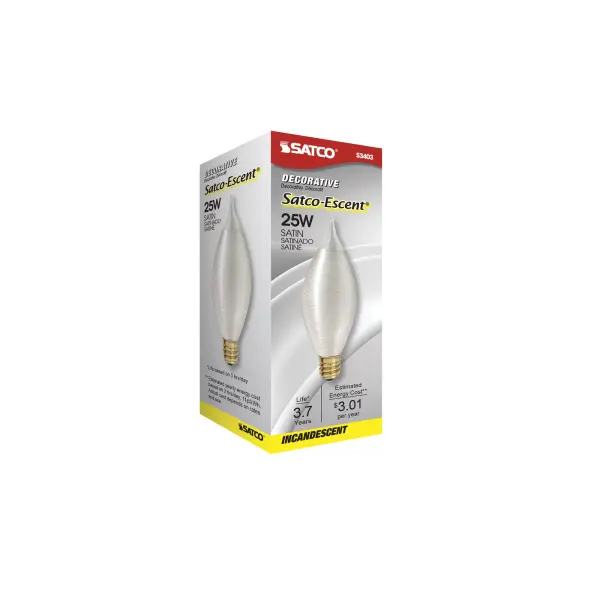 25 Watt C11 Incandescent - Spun White - 4000 Average rated hours - 160 Lumens - Candelabra base - 120 Volt - Image 6