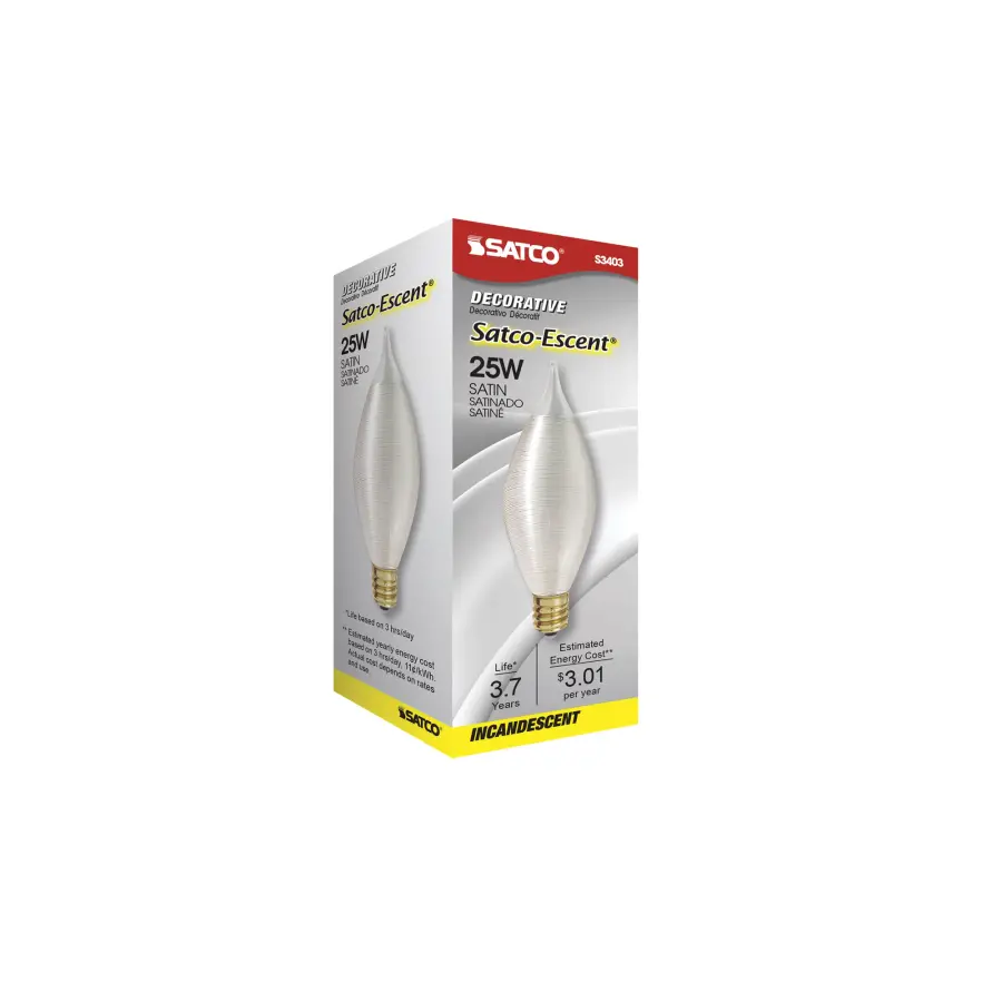 25 Watt C11 Incandescent - Spun White - 4000 Average rated hours - 160 Lumens - Candelabra base - 120 Volt - Image 6