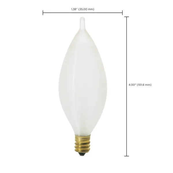 25 Watt C11 Incandescent - Spun White - 4000 Average rated hours - 160 Lumens - Candelabra base - 120 Volt - Image 8